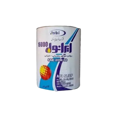 روغن موتور ایرانول 16000 مدل ۲۰w-۵۰ حجم ۴ لیتری فلزی